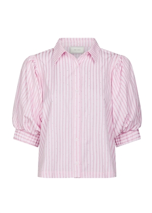 Etta soft stripe stone skjorte Light Pink Neo Noir